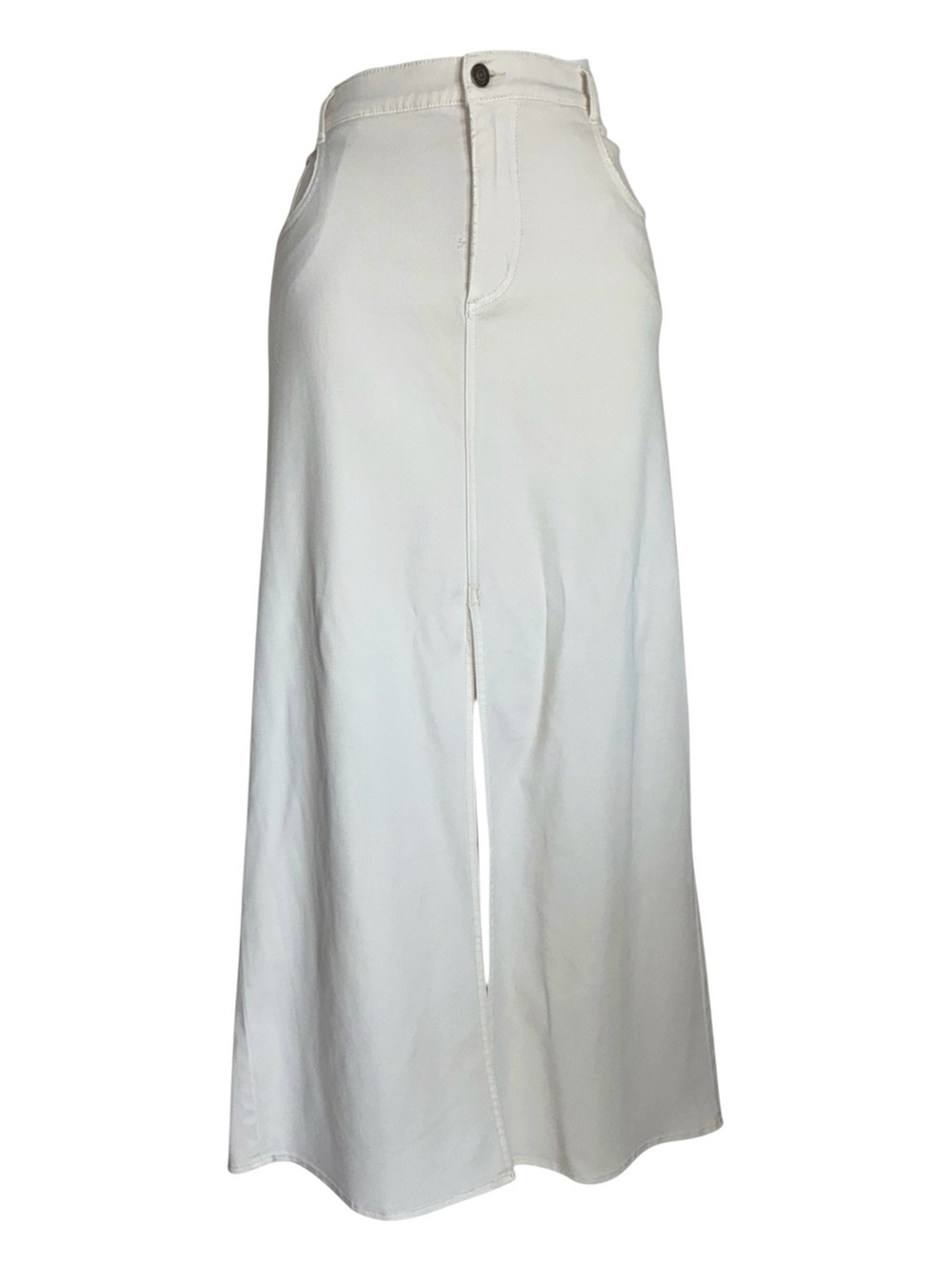 SPLENDID Rhiannon Denim Skirt Women's L, White, 5 pockets, front split. EUC